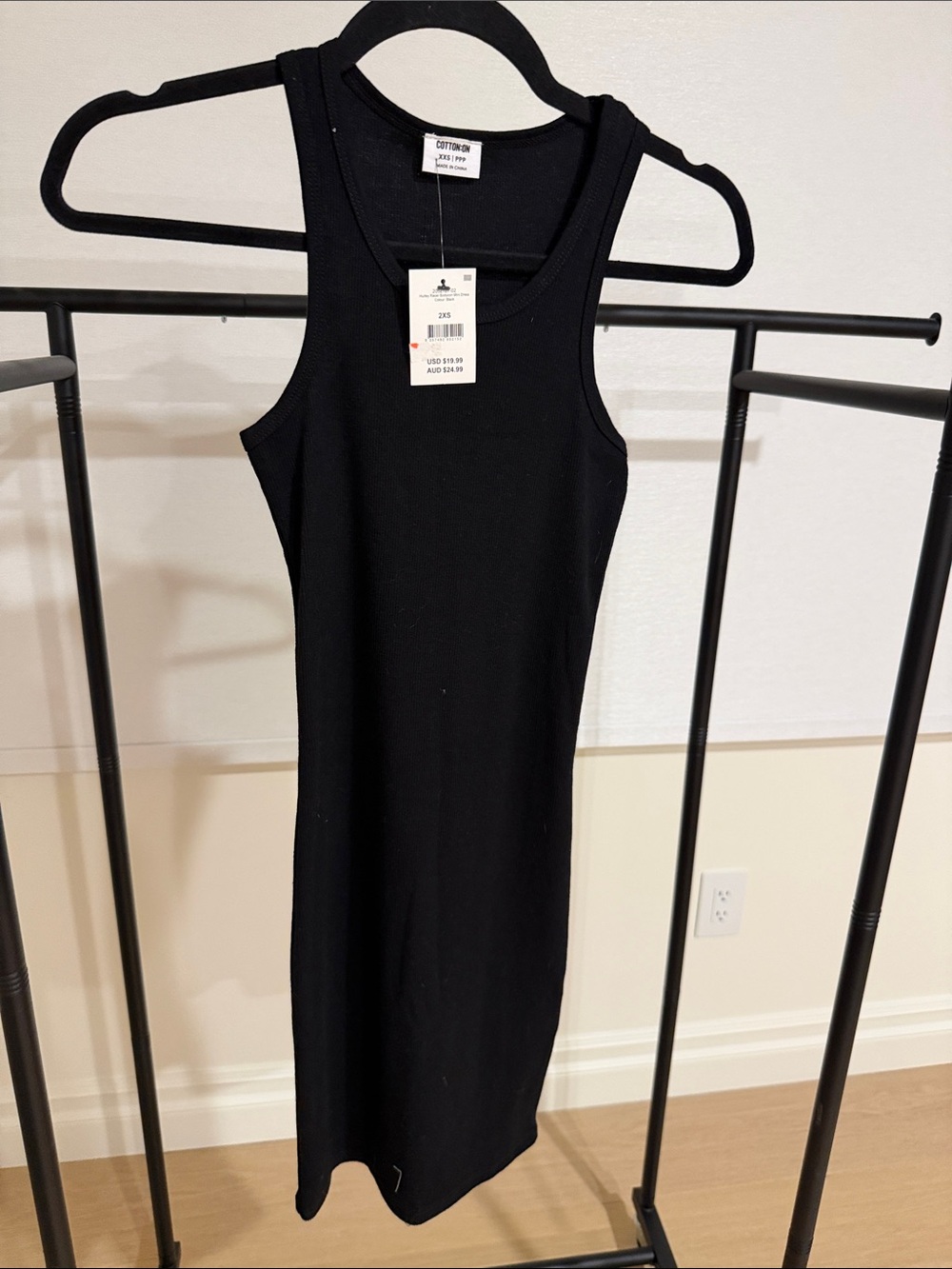 Cotton On Black Ribbed Tank Midi Dress